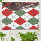 karierter Weihnachtskrampf Küchentuch (Gefaltet)