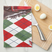 karierter Weihnachtskrampf Küchentuch (Viertel Falte)