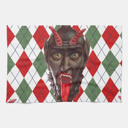 karierter Weihnachtskrampf Küchentuch (Horizontal)