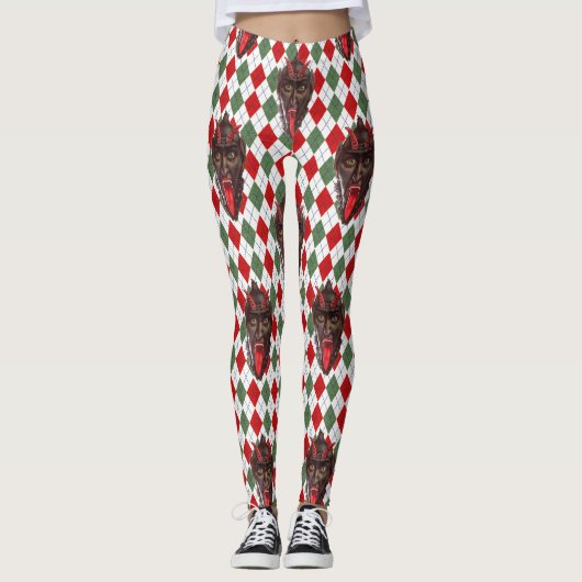 karierter Weihnachtskrampf Leggings (Vorderseite)