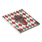 karierter Weihnachtskrampf Notizblock (angewinkelt)