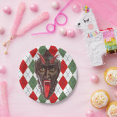 karierter Weihnachtskrampf Pappteller (Party)