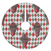 karierter Weihnachtskrampf Polyester Weihnachtsbaumdecke (Vorderseite)