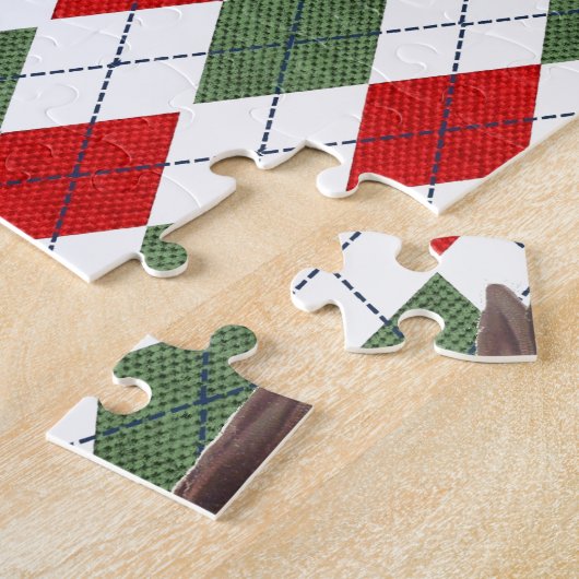 karierter Weihnachtskrampf Puzzle (Seite)