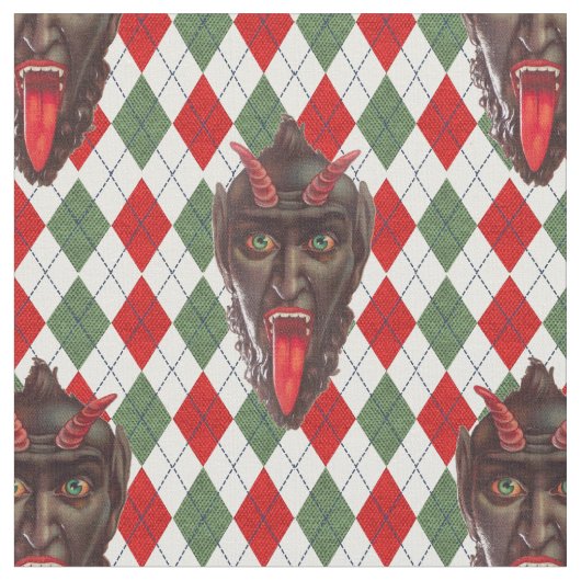 karierter Weihnachtskrampf Stoff (Nahaufnahme)