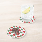 karierter Weihnachtskrampf Untersetzer (Seite)