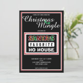 Karierter Weihnachtsmann liebt Ho House Weihnachte Einladung (Stehend Vorderseite)