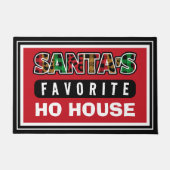 Karierter Weihnachtsmann liebt Ho House Weihnachte Fußmatte (Vorderseite)
