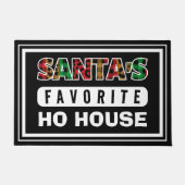 Karierter Weihnachtsmann liebt Ho House Weihnachte Fußmatte (Vorderseite)