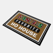 Karierter Weihnachtsmann liebt Ho House Weihnachte Fußmatte (Schrägansicht)