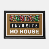 Karierter Weihnachtsmann liebt Ho House Weihnachte Fußmatte (Vorderseite)