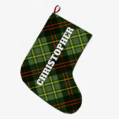 Karierter Weihnachtsmann-Strumpf Großer Weihnachtsstrumpf (Vorderansicht (hängend))