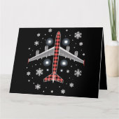 Karierter Weihnachtspilot Karte (Vorderseite)