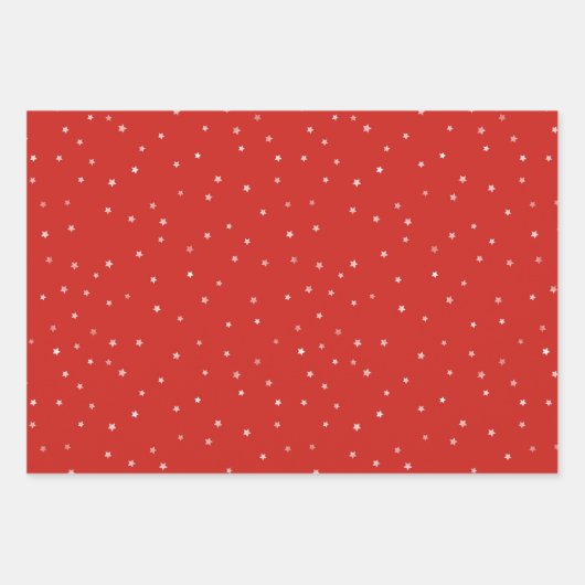 Karierter Weihnachtspuffbüffel mit Sternen Geschenkpapier Set (Vorderseite 3)