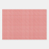 Karierter Weihnachtspuffbüffel mit Sternen Geschenkpapier Set (Vorderseite 2)