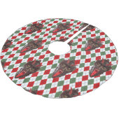 karierter Weihnachtsrock Polyester Weihnachtsbaumdecke (Schrägansicht)