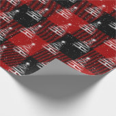 karierter Weihnachtssternbaum Geschenkpapier (Ecke)