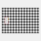 Karierter Weihnachtsurlaub Schwarz-weiß Rot Grün Geschenkpapier Set (Vorderseite)