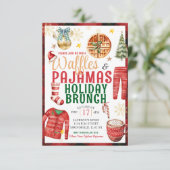 Karierter WeihnachtsWaffel und Pajamas Holiday Bru Einladung (Stehend Vorderseite)