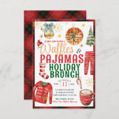 Karierter WeihnachtsWaffel und Pajamas Holiday Bru Einladung (Vorne/Hinten)
