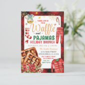 Karierter WeihnachtsWaffel und Pajamas Holiday Bru Einladung (Stehend Vorderseite)