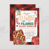 Karierter WeihnachtsWaffel und Pajamas Holiday Bru Einladung (Vorne/Hinten)