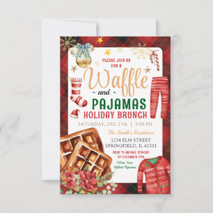 Karierter WeihnachtsWaffel und Pajamas Holiday Bru Einladung