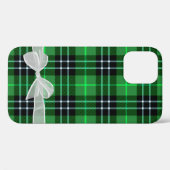 Karierter weißer Bow auf grünem Tartan Case-Mate iPhone Hülle (Rückseite (Horizontal))