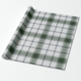 Karierter weißer grüner Tartan Geschenkpapier