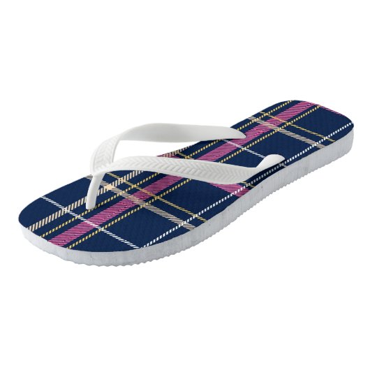 Karierter weißer Marinebrosa Tartan Badesandalen (Schrägansicht)