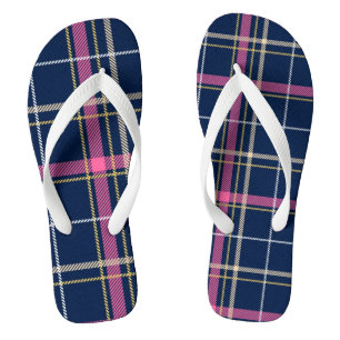 Karierter weißer Marinebrosa Tartan Badesandalen