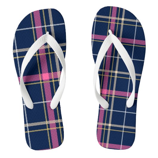 Karierter weißer Marinebrosa Tartan Badesandalen (Fußbett)