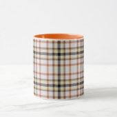 Karierter weißer schwarzgelber Tartan Tasse (Zentrum)