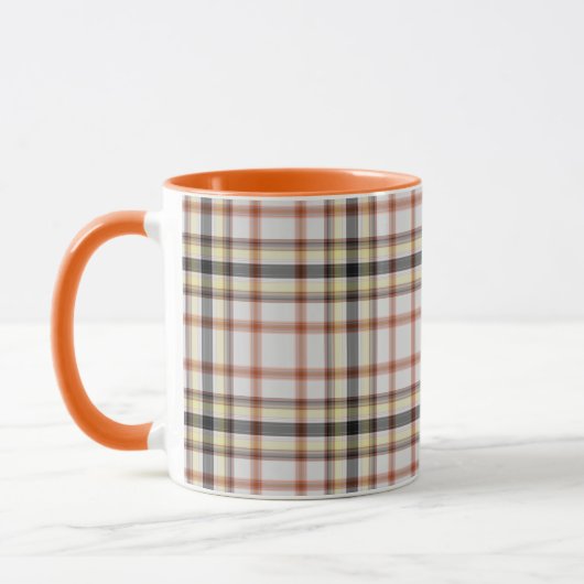 Karierter weißer schwarzgelber Tartan Tasse (Links)