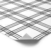 Karierter weißer Tartan mit schwarzen Linien Poster (Ecke)