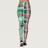 Karierter, weißer, weißer Glitzer Leggings (Rückseite)