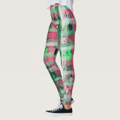 Karierter, weißer, weißer Glitzer Leggings (Links)