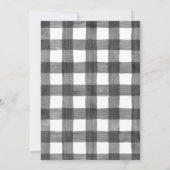 Karierter Wild-One-Bär, Schwarz/Weiß, 1. Geburtsta Einladung (Rückseite)