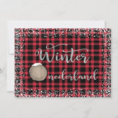 Karierter Winter Einlandvieh zum Geburtstag Einladung (Rückseite)