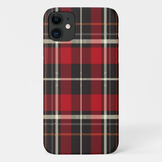 Karierter Winter in Rot und Schwarz Case-Mate iPhone Hülle (Rückseite)