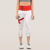 Karierter Wolf Scarf und Waist Capri Leggings (Vorderseite)