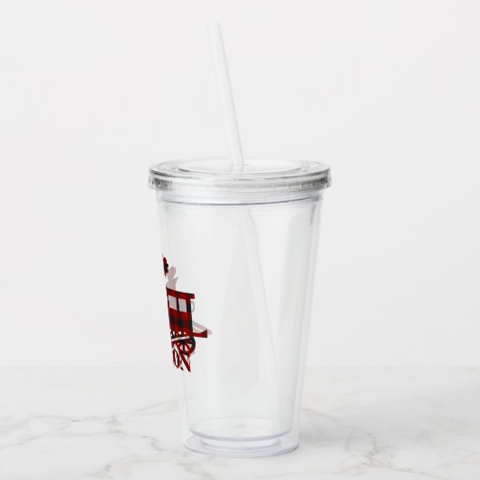 Karierter Zug personalisiert Acryltrinkbecher (Links)