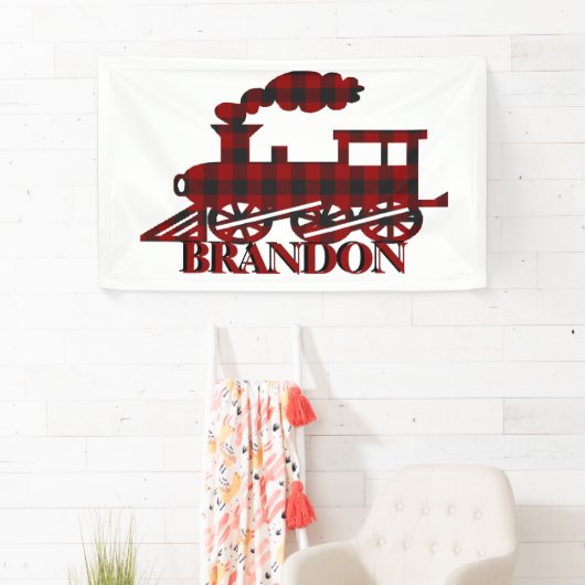 Karierter Zug personalisiert Banner (Insitu)