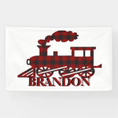 Karierter Zug personalisiert Banner (Horizontal)