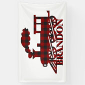 Karierter Zug personalisiert Banner (Vertikal)
