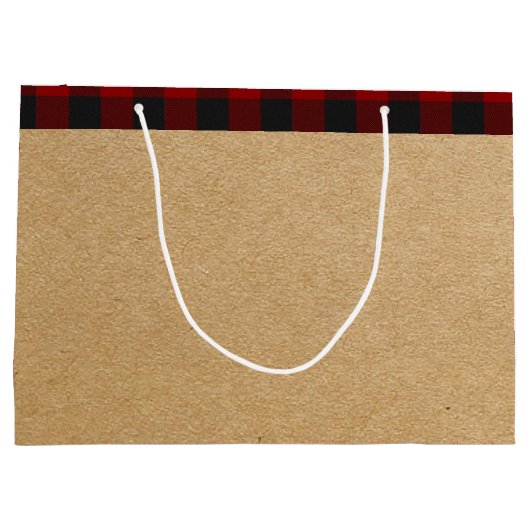 Karierter Zug personalisiert große Geschenktasche Große Geschenktüte (Rückseite)