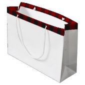 Karierter Zug personalisiert Große Geschenktüte (Rückseite Schrägansicht)