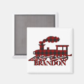 Karierter Zug personalisiert Magnet (Vorderseite/Rückseite)