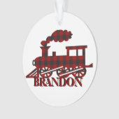 Karierter Zug personalisiert Ornament (Vorderseite)