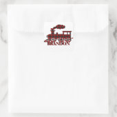 Karierter Zug personalisiert Quadratischer Aufkleber (Tasche)